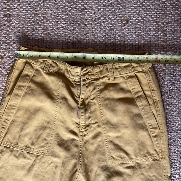 Nili Lotan mustard Luna cargo cropped frayed hem S6 - Picture 4 of 7